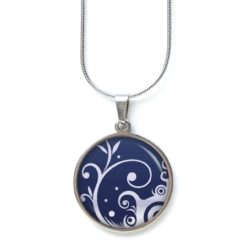 Ohrstecker, Ohrhänger, Clipse & Druckknopf – Motiv zart blaues Ornament Muster – Schmuck aus Edelstahl Ohrstecker, Ohrhänger, Clipse & Druckknopf – Motiv zart blaues Ornament Muster – Schmuck aus Edelstahl