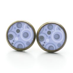Ohrstecker, Ohrhänger, Clipse & Druckknopf – Motiv retro Kreise lila blaulila – Schmuck aus Edelstahl Ohrstecker, Ohrhänger, Clipse & Druckknopf – Motiv retro Kreise lila blaulila – Schmuck aus Edelstahl