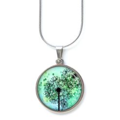 Ohrstecker, Ohrhänger, Clipse & Druckknopf – Motiv Türkis grüne Pusteblume – Schmuck aus Edelstahl Ohrstecker, Ohrhänger, Clipse & Druckknopf – Motiv Türkis grüne Pusteblume – Schmuck aus Edelstahl