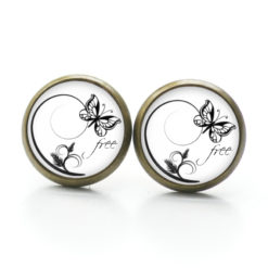 Ohrstecker, Ohrhänger, Clipse & Druckknopf – Motiv Schmetterling schwarz weiß – Schmuck aus Edelstahl Ohrstecker, Ohrhänger, Clipse & Druckknopf - Motiv Schmetterling schwarz weiß - Schmuck aus Edelstahl