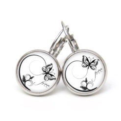 Ohrstecker, Ohrhänger, Clipse & Druckknopf – Motiv Schmetterling schwarz weiß – Schmuck aus Edelstahl Ohrstecker, Ohrhänger, Clipse & Druckknopf - Motiv Schmetterling schwarz weiß - Schmuck aus Edelstahl