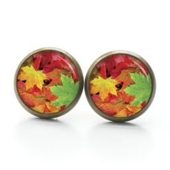 Ohrstecker, Ohrhänger, Clipse & Druckknopf – Motiv Herbst mit bunten Blättern – Schmuck aus Edelstahl Ohrstecker, Ohrhänger, Clipse & Druckknopf – Motiv Herbst mit bunten Blättern – Schmuck aus Edelstahl