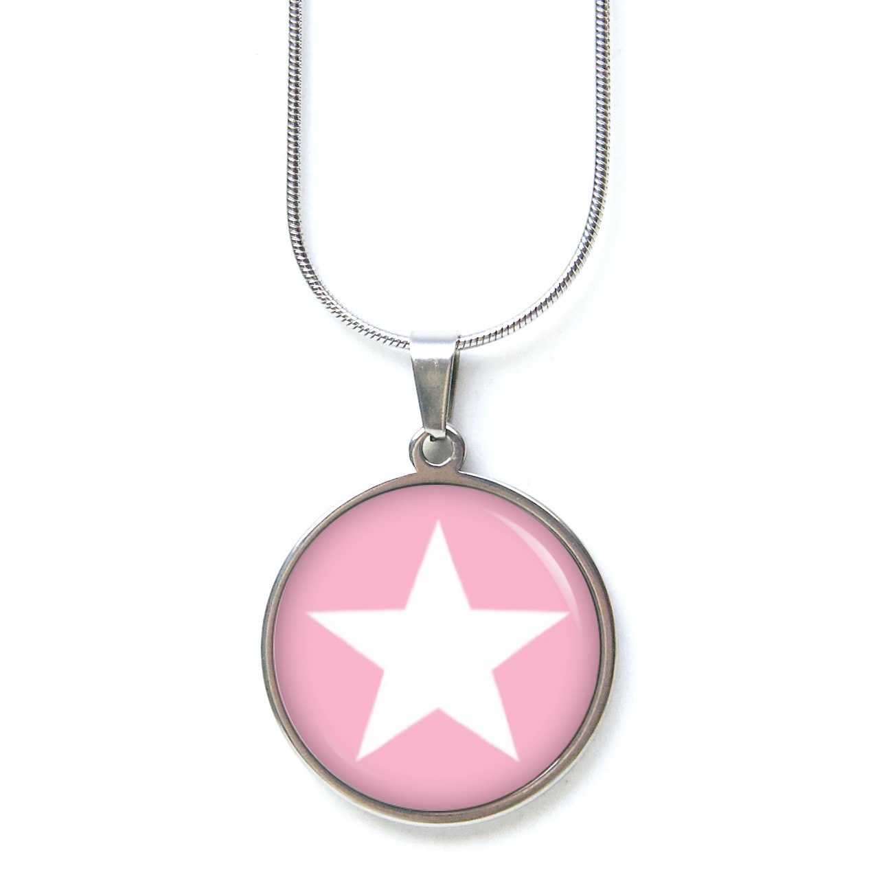 Druckknopf Ohrstecker Ohrhänger Clipse rosa weißer Stern Druckknopf Ohrstecker Ohrhänger Clipse rosa weißer Stern