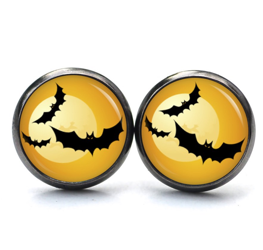 Druckknopf Ohrstecker Ohrhänger Clipse Halloween Fledermäuse Druckknopf Ohrstecker Ohrhänger Clipse Halloween Fledermäuse