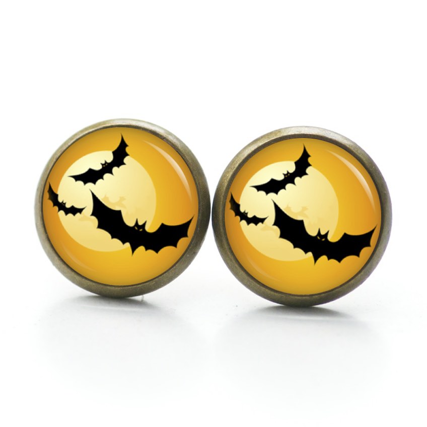 Druckknopf Ohrstecker Ohrhänger Clipse Halloween Fledermäuse Druckknopf Ohrstecker Ohrhänger Clipse Halloween Fledermäuse