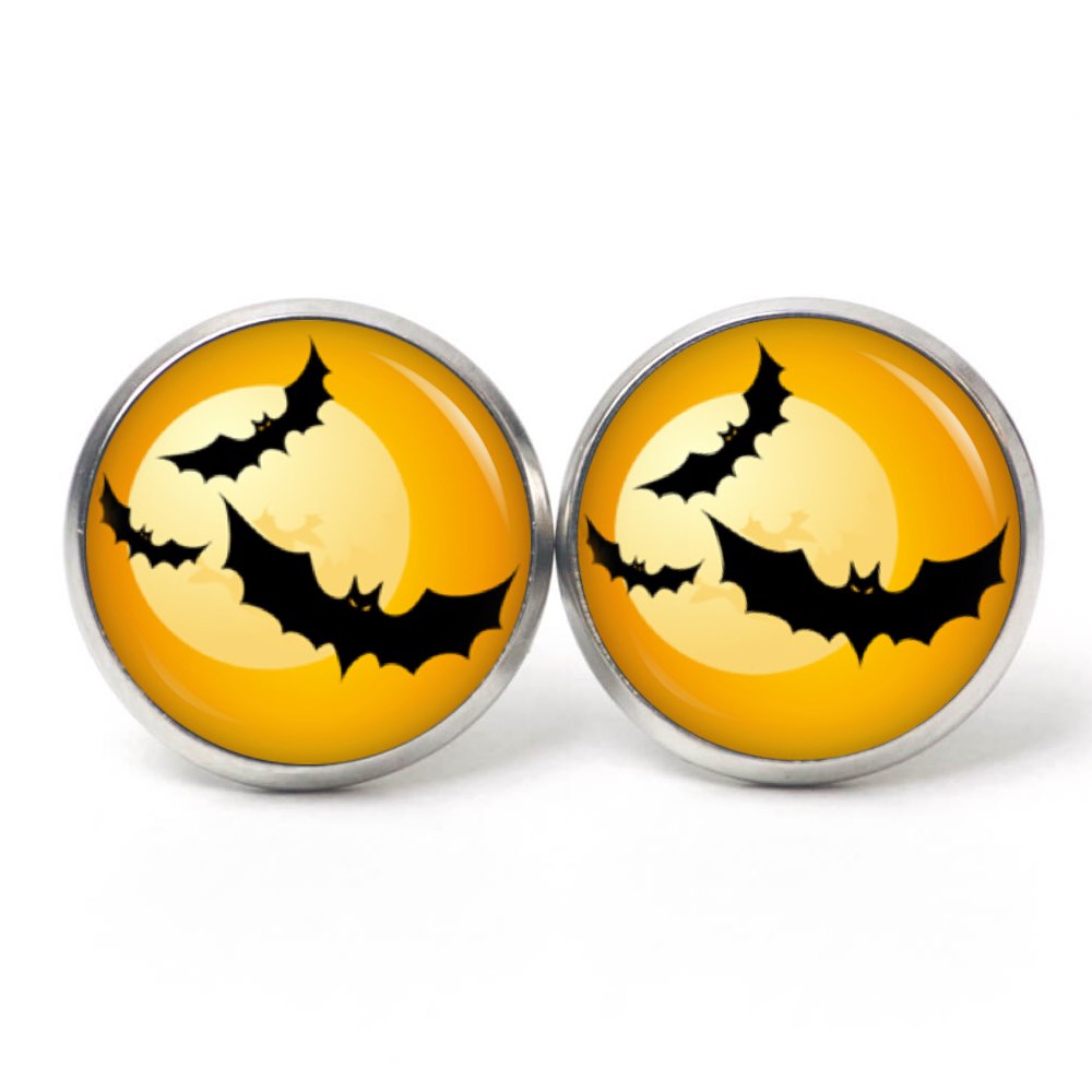 Druckknopf Ohrstecker Ohrhänger Clipse Halloween Fledermäuse Druckknopf Ohrstecker Ohrhänger Clipse Halloween Fledermäuse