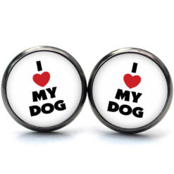 Ohrstecker, Ohrhänger, Clipse & Druckknopf – Text I love my Dog – Ich liebe meinen Hund – Schmuck aus Edelstahl Ohrstecker, Ohrhänger, Clipse & Druckknopf – Text I love my Dog - Ich liebe meinen Hund – Schmuck aus Edelstahl