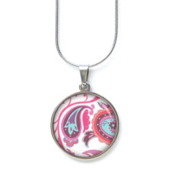 Ohrstecker, Ohrhänger, Clipse & Druckknopf – Motiv Paisley Rosa Türkis – Schmuck aus Edelstahl Ohrstecker, Ohrhänger, Clipse & Druckknopf – Motiv Paisley Rosa Türkis – Schmuck aus Edelstahl
