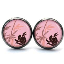 Ohrstecker, Ohrhänger, Clipse & Druckknopf – Motiv Bambusblüte Rosa – Schmuck aus Edelstahl Ohrstecker, Ohrhänger, Clipse & Druckknopf – Motiv Bambusblüte Rosa – Schmuck aus Edelstahl