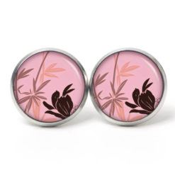 Ohrstecker, Ohrhänger, Clipse & Druckknopf – Motiv Bambusblüte Rosa – Schmuck aus Edelstahl