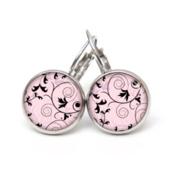 Ohrstecker, Ohrhänger, Clipse & Druckknopf – Motiv Florale Ranken Rosa – Schmuck aus Edelstahl Ohrstecker, Ohrhänger, Clipse & Druckknopf – Motiv Florale Ranken Rosa – Schmuck aus Edelstahl