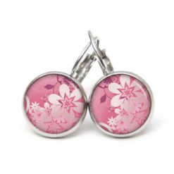 Ohrstecker, Ohrhänger, Clipse & Druckknopf – Motiv Exotische Blüten Rosa – Schmuck aus Edelstahl