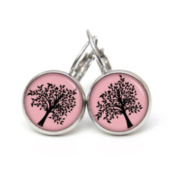Ohrstecker, Ohrhänger, Clipse & Druckknopf – Motiv großer Rosa Schwarzer Baum – Schmuck aus Edelstahl Ohrstecker, Ohrhänger, Clipse & Druckknopf - Motiv großer Rosa Schwarzer Baum - Schmuck aus Edelstahl