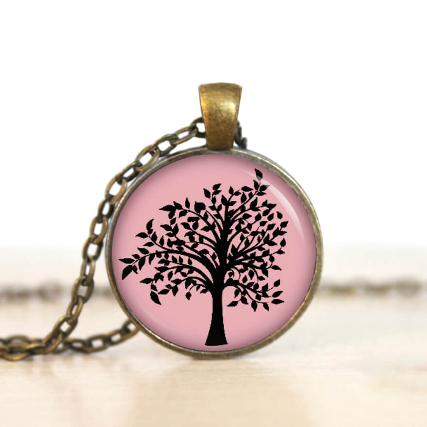 Ohrstecker, Ohrhänger, Clipse & Druckknopf – Motiv großer Rosa Schwarzer Baum – Schmuck aus Edelstahl Ohrstecker, Ohrhänger, Clipse & Druckknopf - Motiv großer Rosa Schwarzer Baum - Schmuck aus Edelstahl