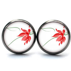 Ohrstecker, Ohrhänger, Clipse & Druckknopf – Motiv Zarte Lotusblüte Rot – Schmuck aus Edelstahl Ohrstecker, Ohrhänger, Clipse & Druckknopf – Motiv Zarte Lotusblüte Rot – Schmuck aus Edelstahl