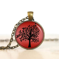 Ohrstecker, Ohrhänger, Clipse & Druckknopf – Motiv großer Baum Rot Schwarz – Schmuck aus Edelstahl Ohrstecker, Ohrhänger, Clipse & Druckknopf - Motiv großer Baum Rot Schwarz - Schmuck aus Edelstahl