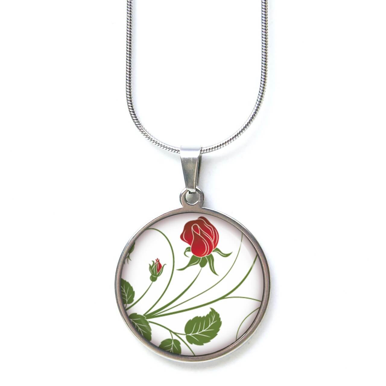 Ohrstecker, Ohrhänger, Clipse & Druckknopf – Motiv Romantische rote Rose – Schmuck aus Edelstahl Ohrstecker, Ohrhänger, Clipse & Druckknopf – Motiv Romantische rote Rose – Schmuck aus Edelstahl