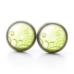 Ohrstecker, Ohrhänger, Clipse & Druckknopf – Motiv Zart floral grün – Schmuck aus Edelstahl Ohrstecker, Ohrhänger, Clipse & Druckknopf – Motiv Zart floral grün – Schmuck aus Edelstahl