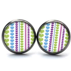 Ohrstecker, Ohrhänger, Clipse & Druckknopf – Motiv bunte Herzen Tracht – Schmuck aus Edelstahl Ohrstecker, Ohrhänger, Clipse & Druckknopf – Motiv bunte Herzen Tracht – Schmuck aus Edelstahl
