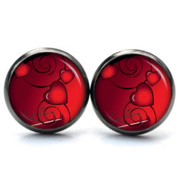 Ohrstecker, Ohrhänger, Clipse & Druckknopf – Motiv romantisches rotes Herz – Schmuck aus Edelstahl Ohrstecker, Ohrhänger, Clipse & Druckknopf – Motiv romantisches rotes Herz – Schmuck aus Edelstahl