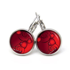 Ohrstecker, Ohrhänger, Clipse & Druckknopf – Motiv romantisches rotes Herz – Schmuck aus Edelstahl Ohrstecker, Ohrhänger, Clipse & Druckknopf – Motiv romantisches rotes Herz – Schmuck aus Edelstahl
