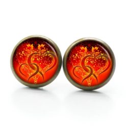Ohrstecker, Ohrhänger, Clipse & Druckknopf – Motiv Herzen in Flammen – Schmuck aus Edelstahl Ohrstecker, Ohrhänger, Clipse & Druckknopf – Motiv Herzen in Flammen – Schmuck aus Edelstahl