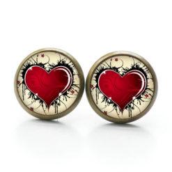 Ohrstecker, Ohrhänger, Clipse & Druckknopf – Motiv großes rotes Herz – Schmuck aus Edelstahl Ohrstecker, Ohrhänger, Clipse & Druckknopf – Motiv großes rotes Herz – Schmuck aus Edelstahl