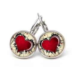 Ohrstecker, Ohrhänger, Clipse & Druckknopf – Motiv großes rotes Herz – Schmuck aus Edelstahl Ohrstecker, Ohrhänger, Clipse & Druckknopf – Motiv großes rotes Herz – Schmuck aus Edelstahl