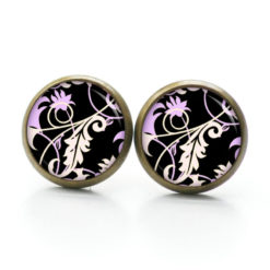 Ohrstecker, Ohrhänger, Clipse & Druckknopf – Motiv Elegante Arabesken Violett – Schmuck aus Edelstahl Ohrstecker, Ohrhänger, Clipse & Druckknopf - Motiv Elegante Arabesken Violett - Schmuck aus Edelstahl