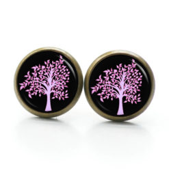 Ohrstecker, Ohrhänger, Clipse & Druckknopf – Motiv großer roser Baum – Schmuck aus Edelstahl Ohrstecker, Ohrhänger, Clipse & Druckknopf - Motiv großer roser Baum - Schmuck aus Edelstahl