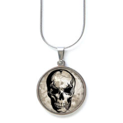 Ohrstecker, Ohrhänger, Clipse & Druckknopf – Motiv schwarzer Totenkopf – Schmuck aus Edelstahl Ohrstecker, Ohrhänger, Clipse & Druckknopf – Motiv schwarzer Totenkopf – Schmuck aus Edelstahl