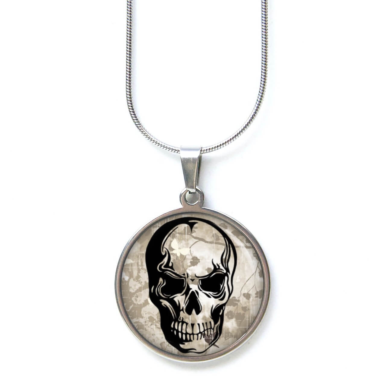 Ohrstecker, Ohrhänger, Clipse & Druckknopf – Motiv schwarzer Totenkopf – Schmuck aus Edelstahl Ohrstecker, Ohrhänger, Clipse & Druckknopf – Motiv schwarzer Totenkopf – Schmuck aus Edelstahl