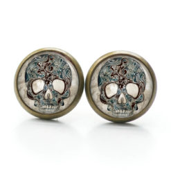 Ohrstecker, Ohrhänger, Clipse & Druckknopf – Motiv Totenkopf Maske – Schmuck aus Edelstahl Ohrstecker, Ohrhänger, Clipse & Druckknopf – Motiv Totenkopf Maske – Schmuck aus Edelstahl