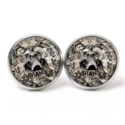 Ohrstecker, Ohrhänger, Clipse & Druckknopf – Motiv Totenkopf mit 2 Jungen – Schmuck aus Edelstahl Ohrstecker, Ohrhänger, Clipse & Druckknopf – Motiv Totenkopf mit 2 Jungen – Schmuck aus Edelstahl