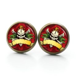 Ohrstecker, Ohrhänger, Clipse & Druckknopf – Motiv Totenkopf mit Knochen – Schmuck aus Edelstahl Ohrstecker, Ohrhänger, Clipse & Druckknopf – Motiv Totenkopf mit Knochen – Schmuck aus Edelstahl