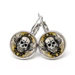 Ohrstecker, Ohrhänger, Clipse & Druckknopf – Motiv lachender Totenkopf – Schmuck aus Edelstahl Ohrstecker, Ohrhänger, Clipse & Druckknopf – Motiv lachender Totenkopf – Schmuck aus Edelstahl