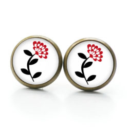 Ohrstecker, Ohrhänger, Clipse & Druckknopf – Motiv zarte rote Blume – Schmuck aus Edelstahl Ohrstecker, Ohrhänger, Clipse & Druckknopf – Motiv zarte rote Blume – Schmuck aus Edelstahl