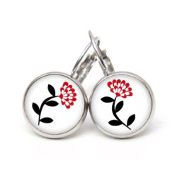 Ohrstecker, Ohrhänger, Clipse & Druckknopf – Motiv zarte rote Blume – Schmuck aus Edelstahl Ohrstecker, Ohrhänger, Clipse & Druckknopf – Motiv zarte rote Blume – Schmuck aus Edelstahl
