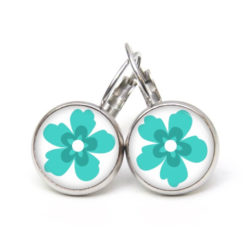 Ohrstecker, Ohrhänger, Clipse & Druckknopf – Motiv große türkise Blume – Schmuck aus Edelstahl Ohrstecker, Ohrhänger, Clipse & Druckknopf – Motiv große türkise Blume – Schmuck aus Edelstahl