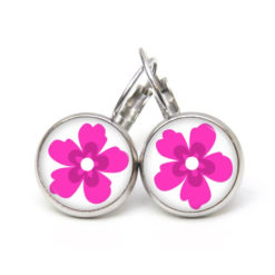 Ohrstecker, Ohrhänger, Clipse & Druckknopf – Motiv große pinke rosa Blume – Schmuck aus Edelstahl Ohrstecker, Ohrhänger, Clipse & Druckknopf – Motiv große pinke rosa Blume – Schmuck aus Edelstahl