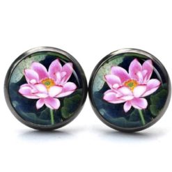 Ohrstecker, Ohrhänger, Clipse & Druckknopf – Motiv Rosa Rose Seerose – Schmuck aus Edelstahl Ohrstecker, Ohrhänger, Clipse & Druckknopf – Motiv Rosa Rose Seerose – Schmuck aus Edelstahl
