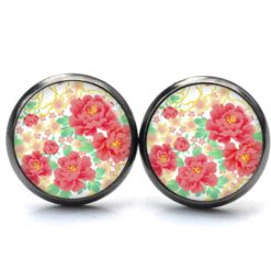 Ohrstecker, Ohrhänger, Clipse & Druckknopf – Motiv Große rote Rosen – Schmuck aus Edelstahl Ohrstecker, Ohrhänger, Clipse & Druckknopf – Motiv Große rote Rosen – Schmuck aus Edelstahl