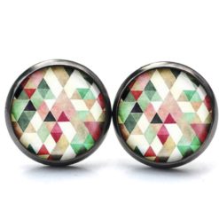 Druckknopf Ohrstecker Ohrhänger Clipse bunt farbenfroh Mosaik Mandala Rauten Kaleidoskop Druckknopf Ohrstecker Ohrhänger Clipse bunt farbenfroh Mosaik Mandala Rauten Kaleidoskop