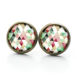 Druckknopf Ohrstecker Ohrhänger Clipse bunt farbenfroh Mosaik Mandala Rauten Kaleidoskop Druckknopf Ohrstecker Ohrhänger Clipse bunt farbenfroh Mosaik Mandala Rauten Kaleidoskop