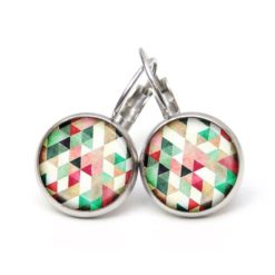 Druckknopf Ohrstecker Ohrhänger Clipse bunt farbenfroh Mosaik Mandala Rauten Kaleidoskop Druckknopf Ohrstecker Ohrhänger Clipse bunt farbenfroh Mosaik Mandala Rauten Kaleidoskop