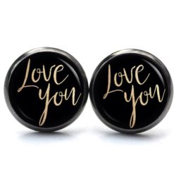 Druckknopf Ohrstecker Ohrhänger Clipse Love you Liebe dich Valentinstag Druckknopf Ohrstecker Ohrhänger Clipse Love you Liebe dich Valentinstag