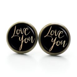 Druckknopf Ohrstecker Ohrhänger Clipse Love you Liebe dich Valentinstag Druckknopf Ohrstecker Ohrhänger Clipse Love you Liebe dich Valentinstag