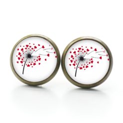 Druckknopf Ohrstecker Ohrhänger Clipse Pusteblume Löwenzahn mit Herzen Druckknopf Ohrstecker Ohrhänger Clipse Pusteblume Löwenzahn mit Herzen