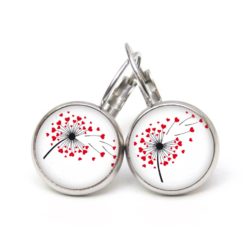Druckknopf Ohrstecker Ohrhänger Clipse Pusteblume Löwenzahn mit Herzen Druckknopf Ohrstecker Ohrhänger Clipse Pusteblume Löwenzahn mit Herzen