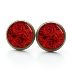 Druckknopf Ohrstecker Ohrhänger Clipse rote Rosen Valentinstag Muttertag Druckknopf Ohrstecker Ohrhänger Clipse rote Rosen Valentinstag Muttertag